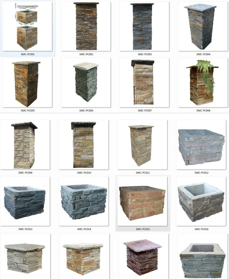 Outdoor Decorative Natural Slate Stone Pillar