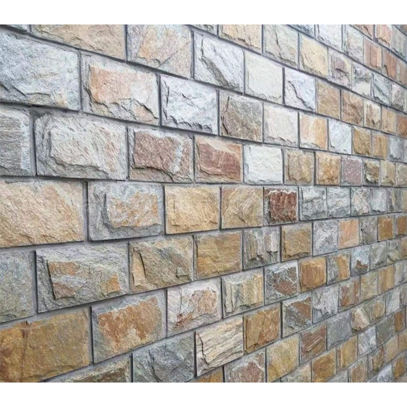 Black Slate Mushroom Tiles Stone Wall Facade Mushroom Wall Stone for Wall Panel Cladding and Wall Corner