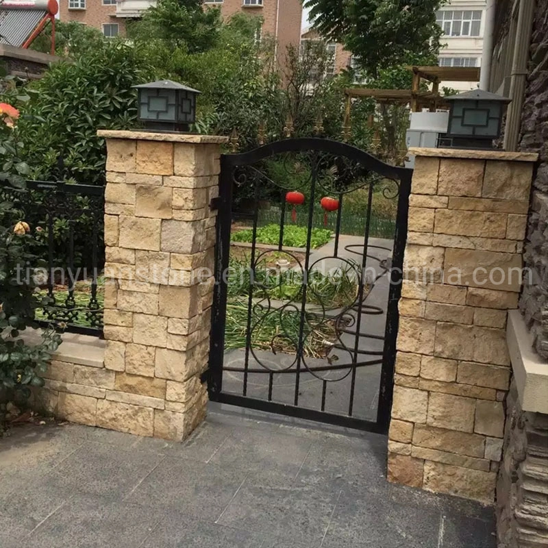 Slate Stacked Stone Column, Mail Post Stone, Entrance Column Stone