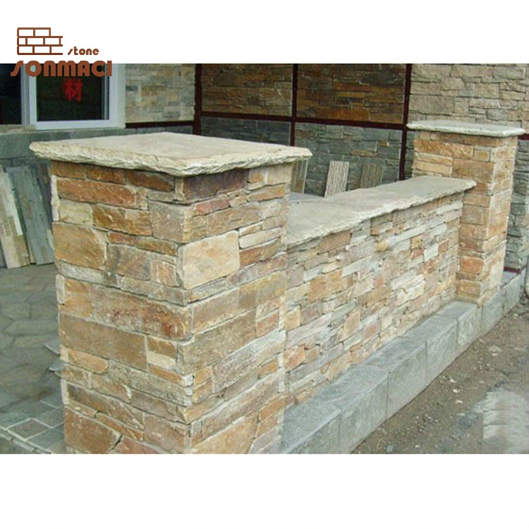 Outdoor Decorative Natural Slate Stone Pillar