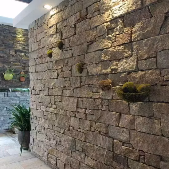 Pedra de cultura natural de quartzo enferrujada para decoração de casa, revestimento de parede em forma de Z de ardósia empilhada para painel de parede